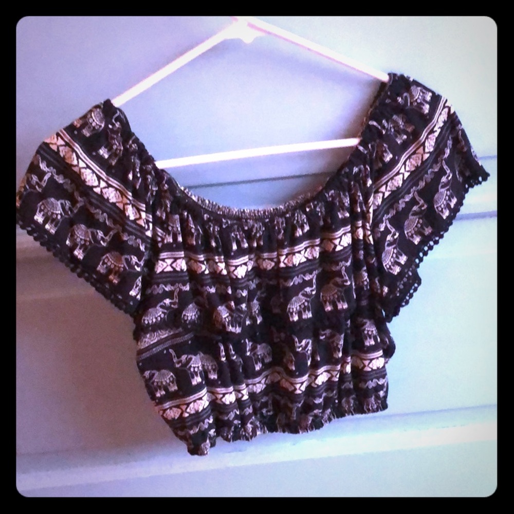 Elephant print Crop Top